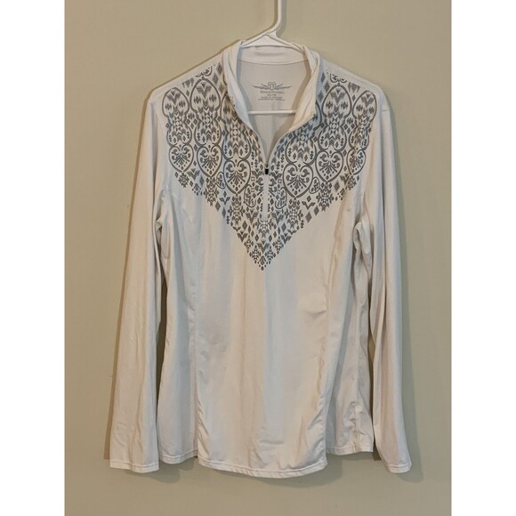 Snow Angel 1/4 Zip Jacket Pullover Jacket White Gray Size XL Lightweight - Picture 1 of 5